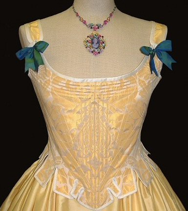gold and cream brocade corset