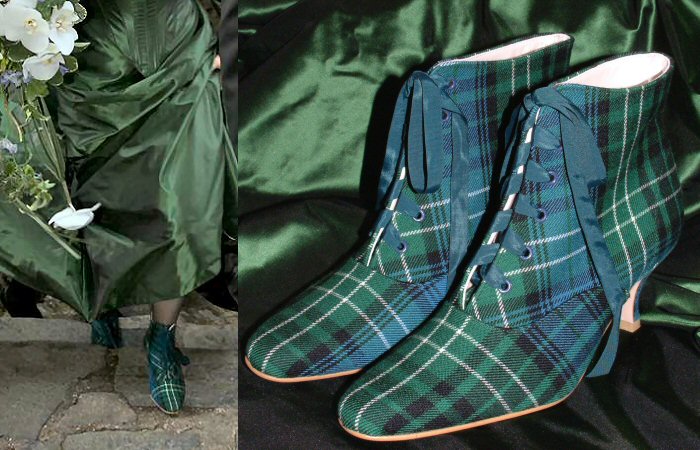 tartan covered boots