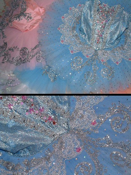 blue brocade and lace childs tutu
