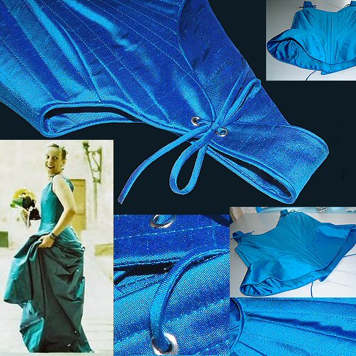 Hybrid eighteenth century and modern corset with details of lacing