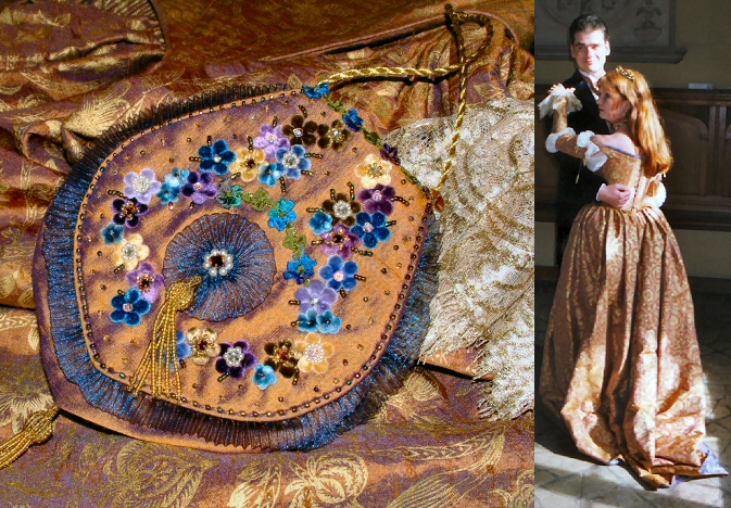 embroidered sixteenth century style bag