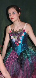 A beautiful fairy costume in king-fisher blue, fuschia and lilac