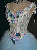 silk flower embellished wedding dress