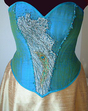 peacock corset - truer colour - no flash