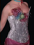 silver crushed velvet corset profile