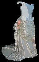 Silver-grey bustle wedding dress