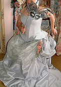 silver and pink wedding dress