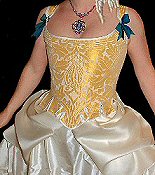gold ivory brocade corset gown