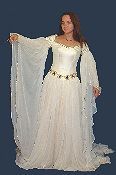 Pre-Raphaelite wedding dress. Click for detailed page.