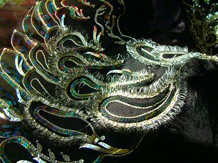 detail of skirt decoration in silver