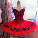 Black embellished red tutu