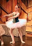 The 'Aurora's Friends' tutus were designed for Harlow Ballet Association's 2006 production of 'The Sleeping Beauty'.
The silk dupion bodices were in four toning shades of green, highlighted with gold braid and light reflecting sequin beadwork. As requested, the skirts were softer than a classic 'pancake' shape, although still hooped. The four costumes were shared between eight dancers.
 